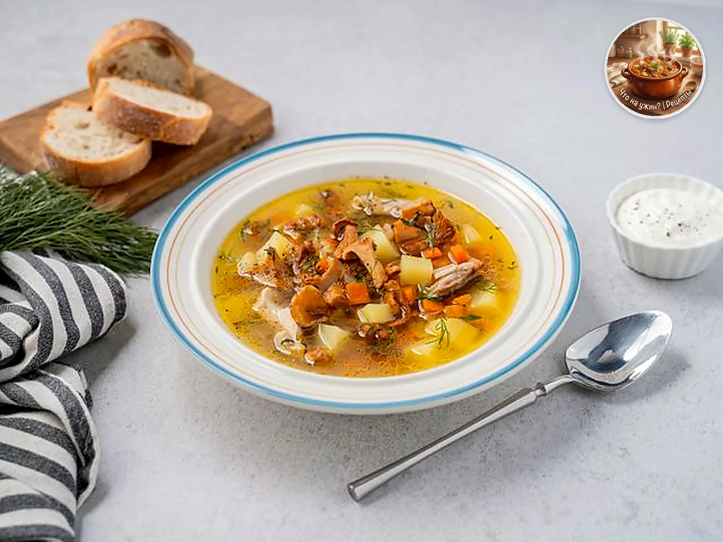 🍲 Суп с лисичками и курицей
