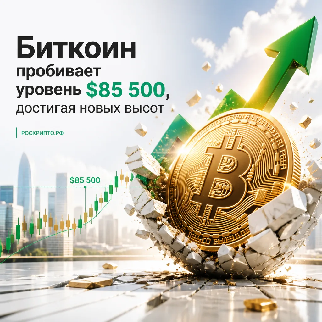 📊 Биткоин пробивает уровень $85 500, достигая новых высот