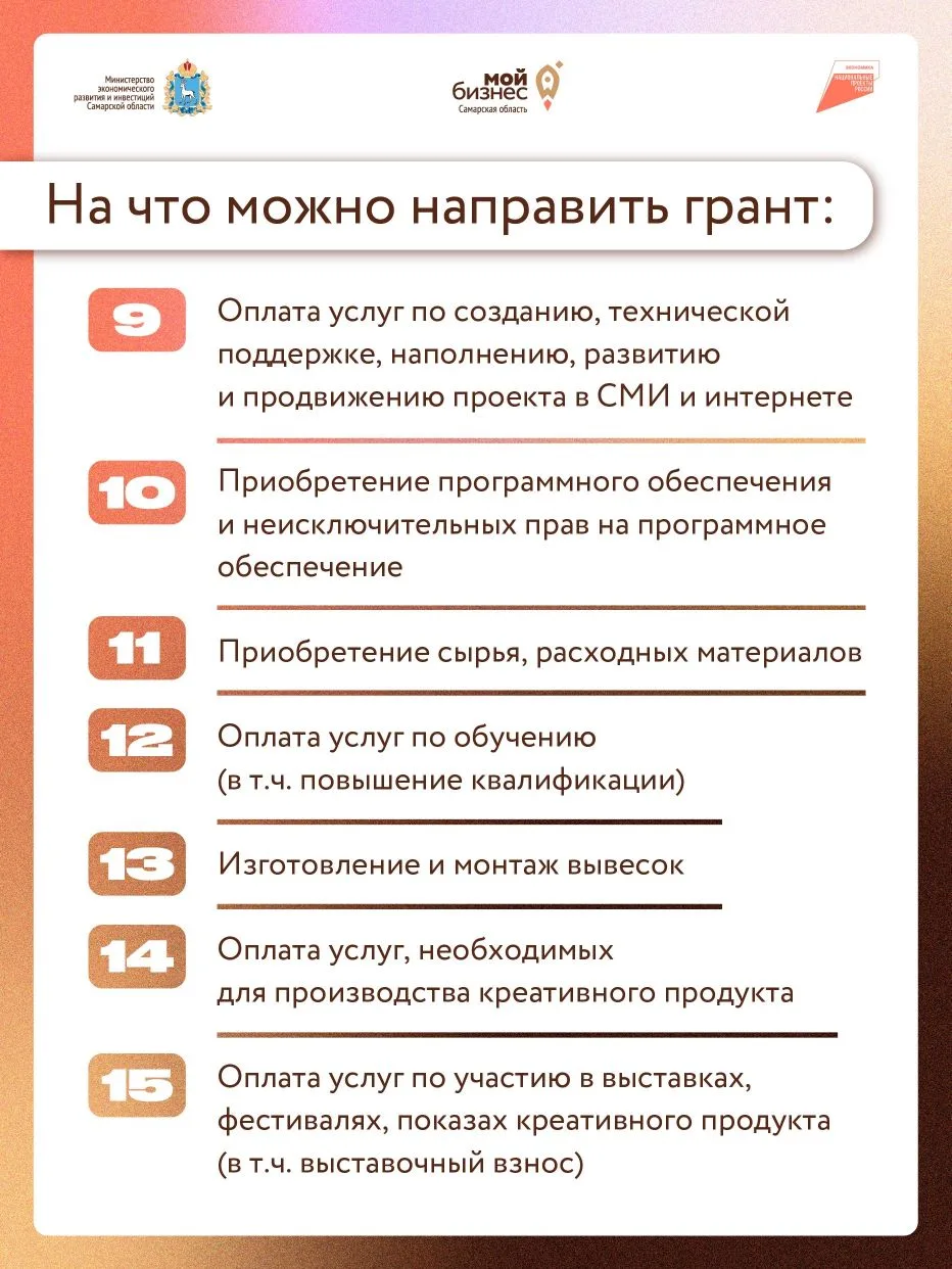 ⚡До 750 000 рублей на креативный проект – открыт прием заявок!  Минэкономразвития Самарской области 