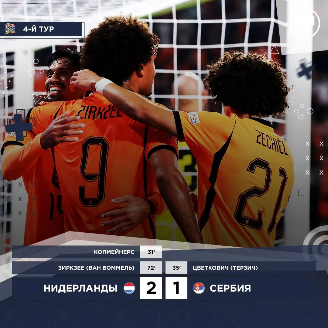 🇳🇱 Нидерланды забирают очки в матче с Сербией