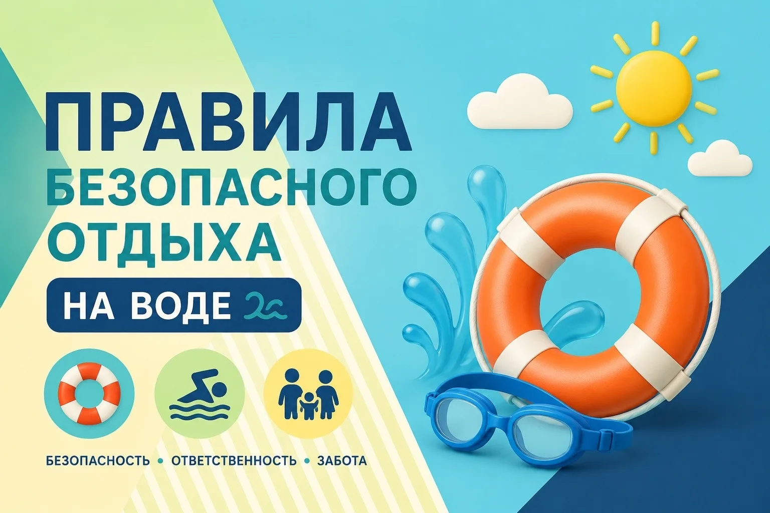 🌊 Правила безопасного отдыха на воде

Лето — прекрасное время для отдыха у рек, озёр и других водоё