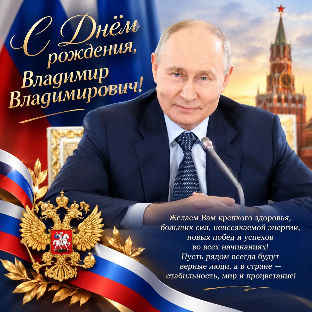 🎂 Сегодня Россия поздравляет с 74-летием своего президента