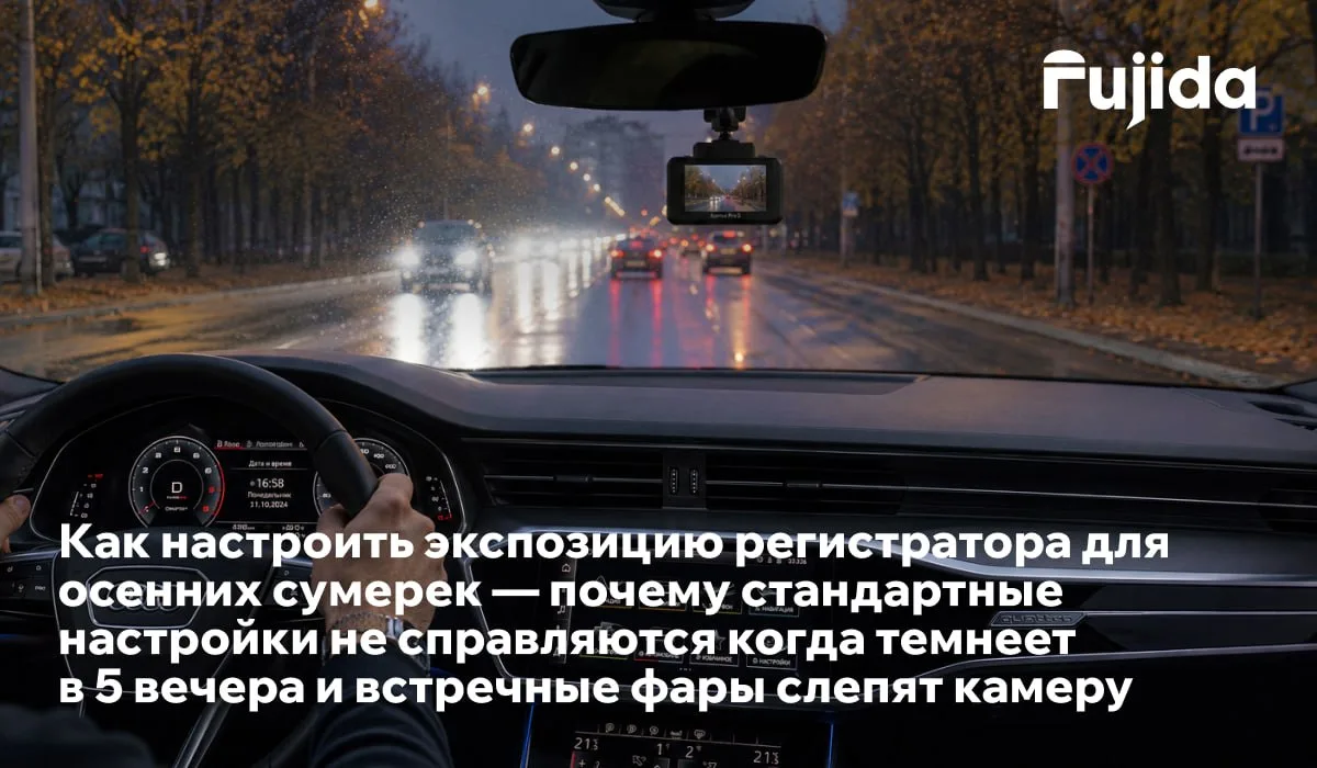 Почему регистратор слепнет от фар в осенних сумерках?