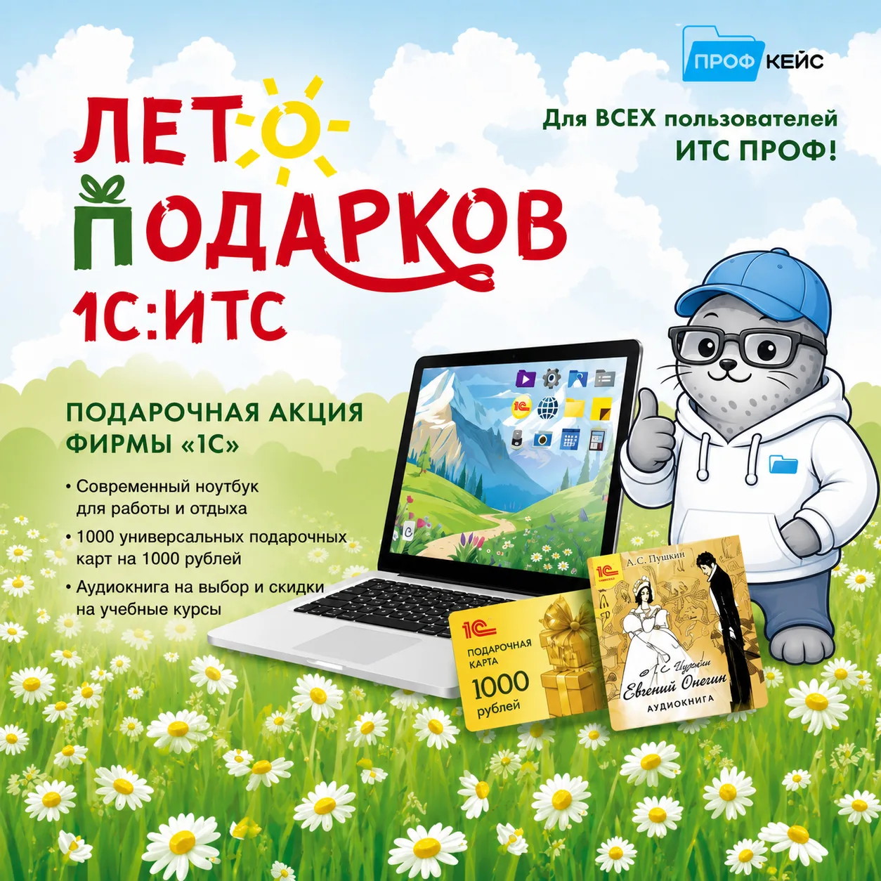 Стартовала акция «Лето подарков 1С:ИТС» для пользователей с действующим договором ИТС уровня ПРОФ. З