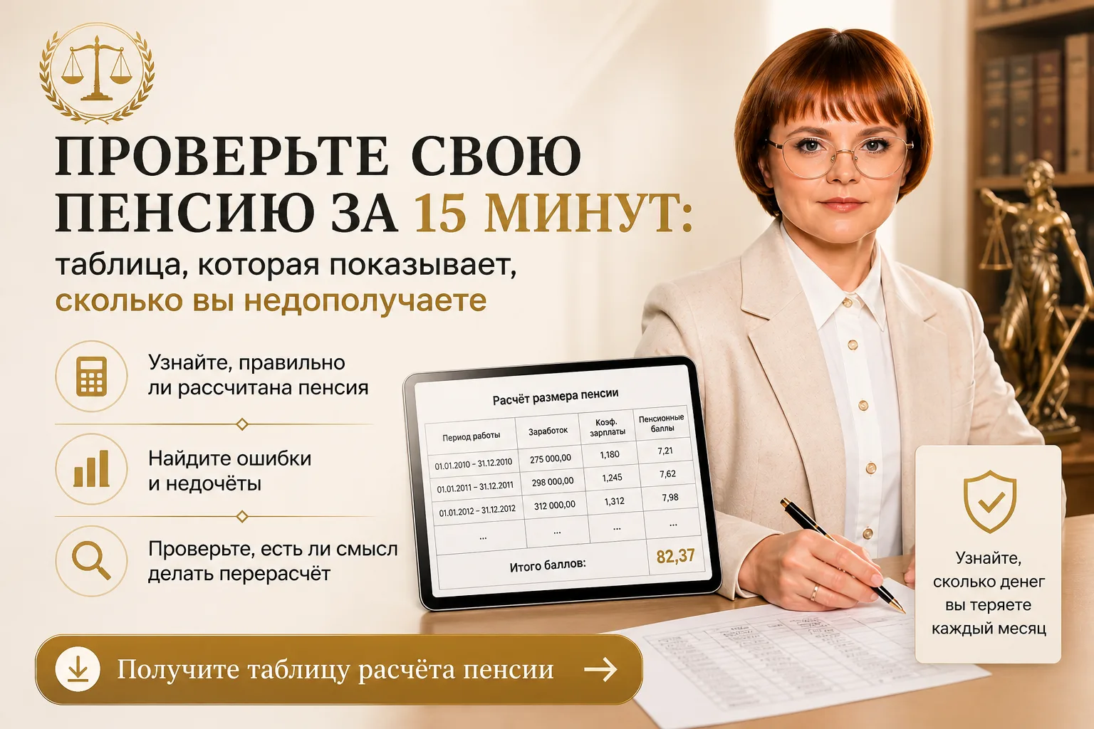 Проверьте свою пенсию за 15 минут: таблица, которая показывает, сколько вы недополучаете