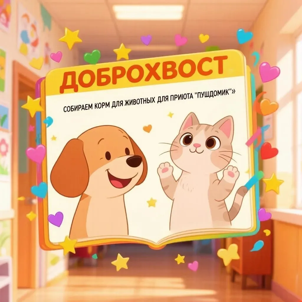 2Г класс принял участие в акции "Доброхвост" 🐶🐱 Собрали корм и необходимые вещи для животных в приют