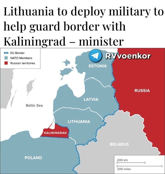 ‼️🇱🇹🇷🇺Литва начала переброску войск, "укрепляя границу" со стороны России
