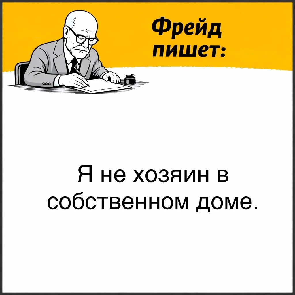 Фрейд показывает, что сознательное «Я» - это лишь малая часть психики.
