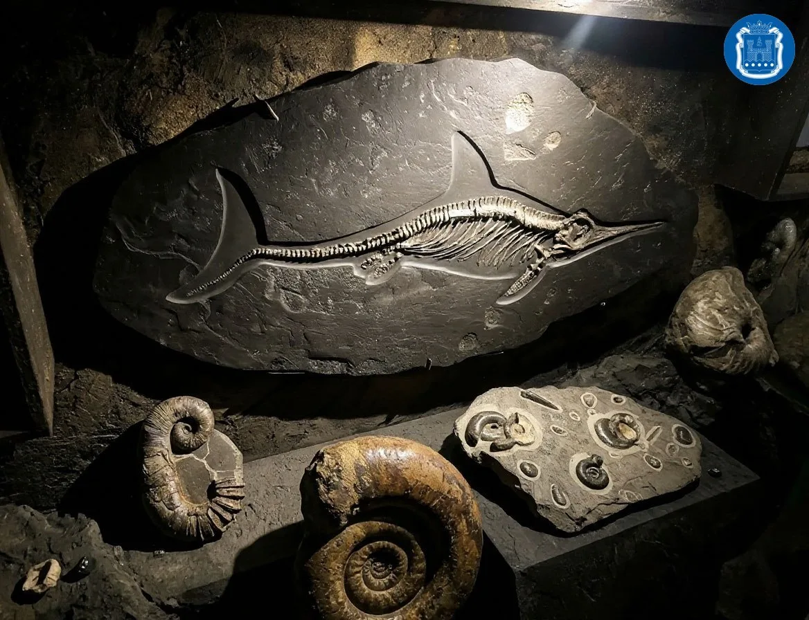 🦴🌊🦕 Музей Мирового океана показал скелет древнего ихтиозавра