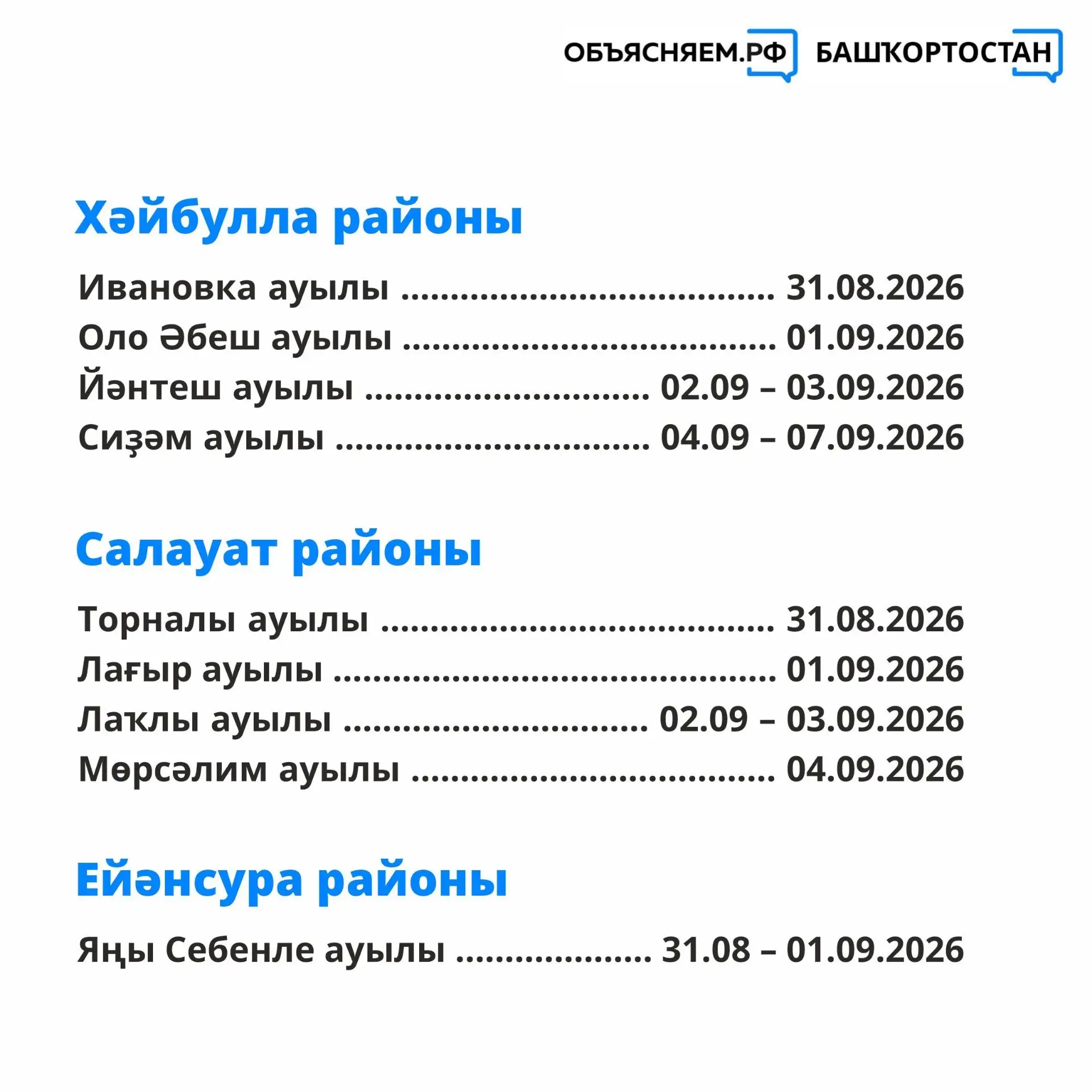 🚑 2026 йылдың 31 авгусынан 6 сентябренә тиклем «Сәләмәтлек поездары» маршруттары: Хәйб...