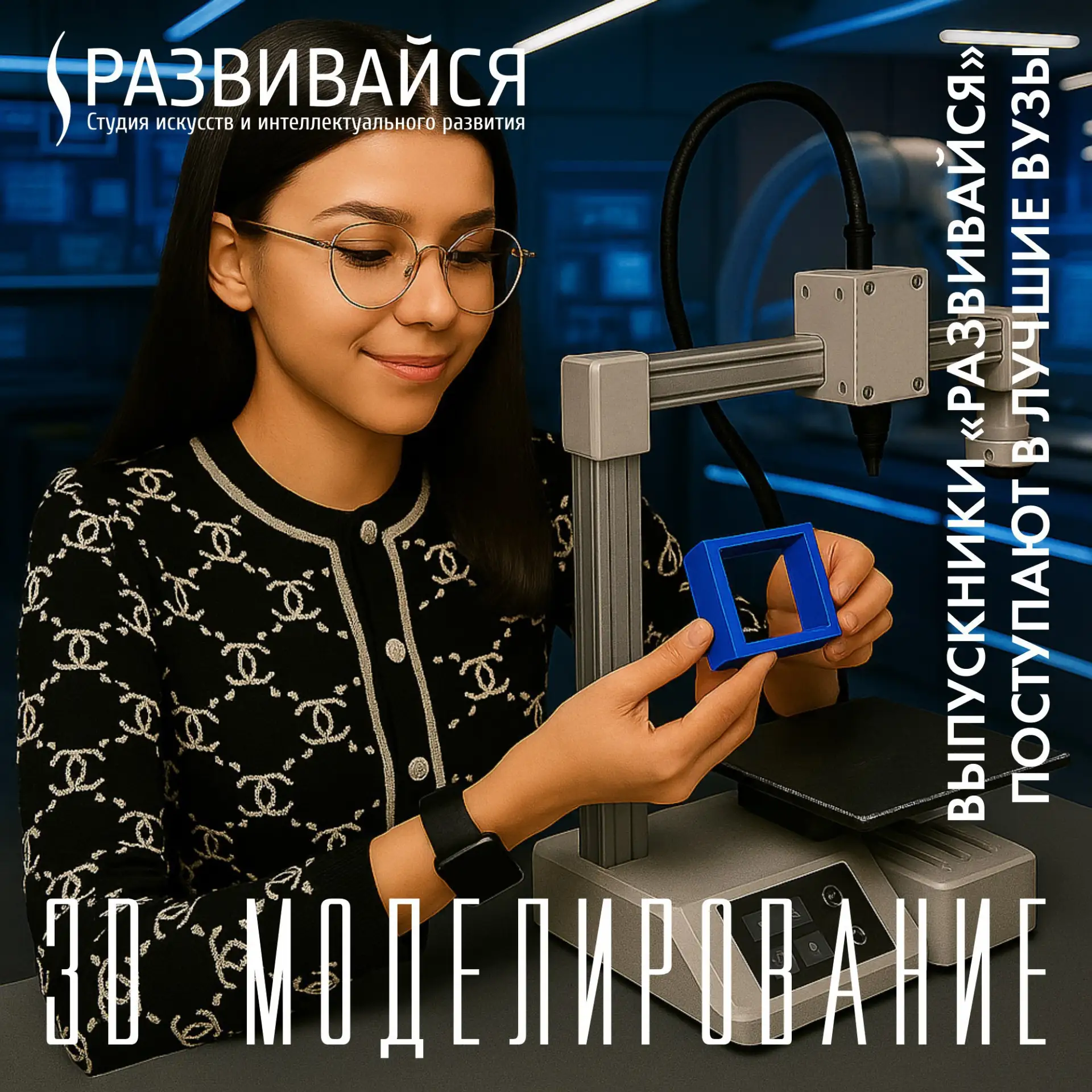 Школа 3D-моделирования в Студии "Развивайся"

Студия "Развивайся" приглашает детей и подростков в ув