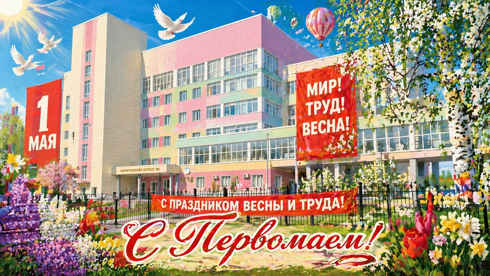Поздравление главного врача Светланы Орловой с Праздником Весны и Труда: