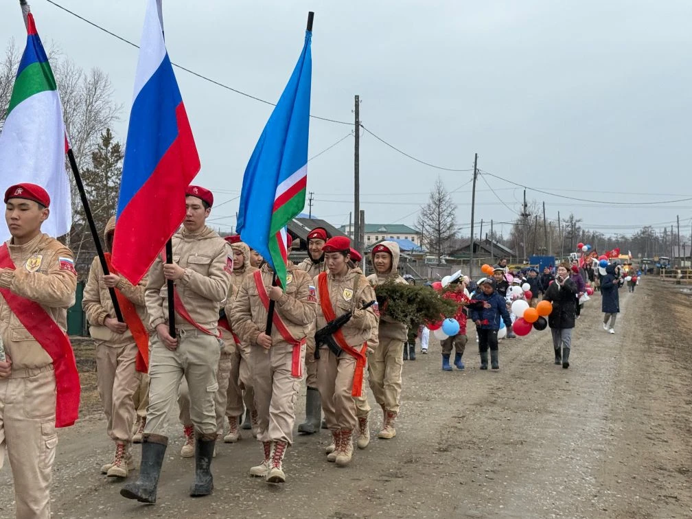 Сегодня, в честь 81-й годовщины Великой Победы, в селе Асыма Горного улуса с большим во...