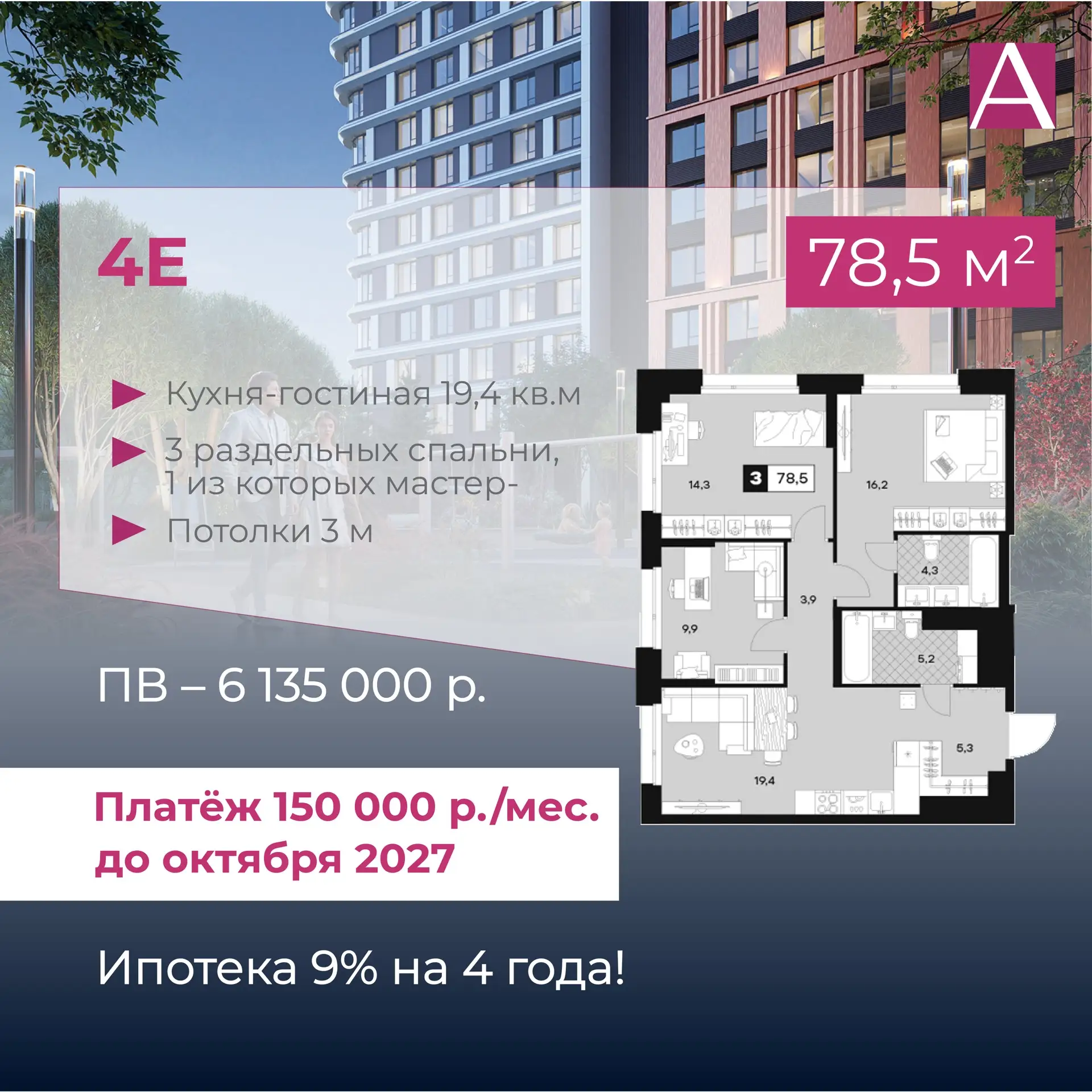 Бизнес-класс в СЗАО от 100 тыс.р. в рассрочку и от 1750 р./мес. в ипотеку ⚡️  Много шуму наделал кра