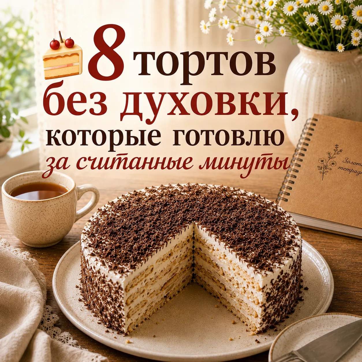 🍰 8 тортов без духовки,