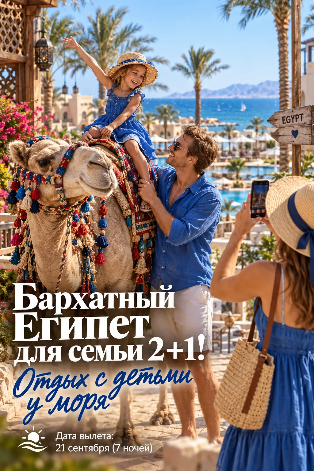☀️ Бархатный Египет для семьи 2+1: отдых с детьми у моря