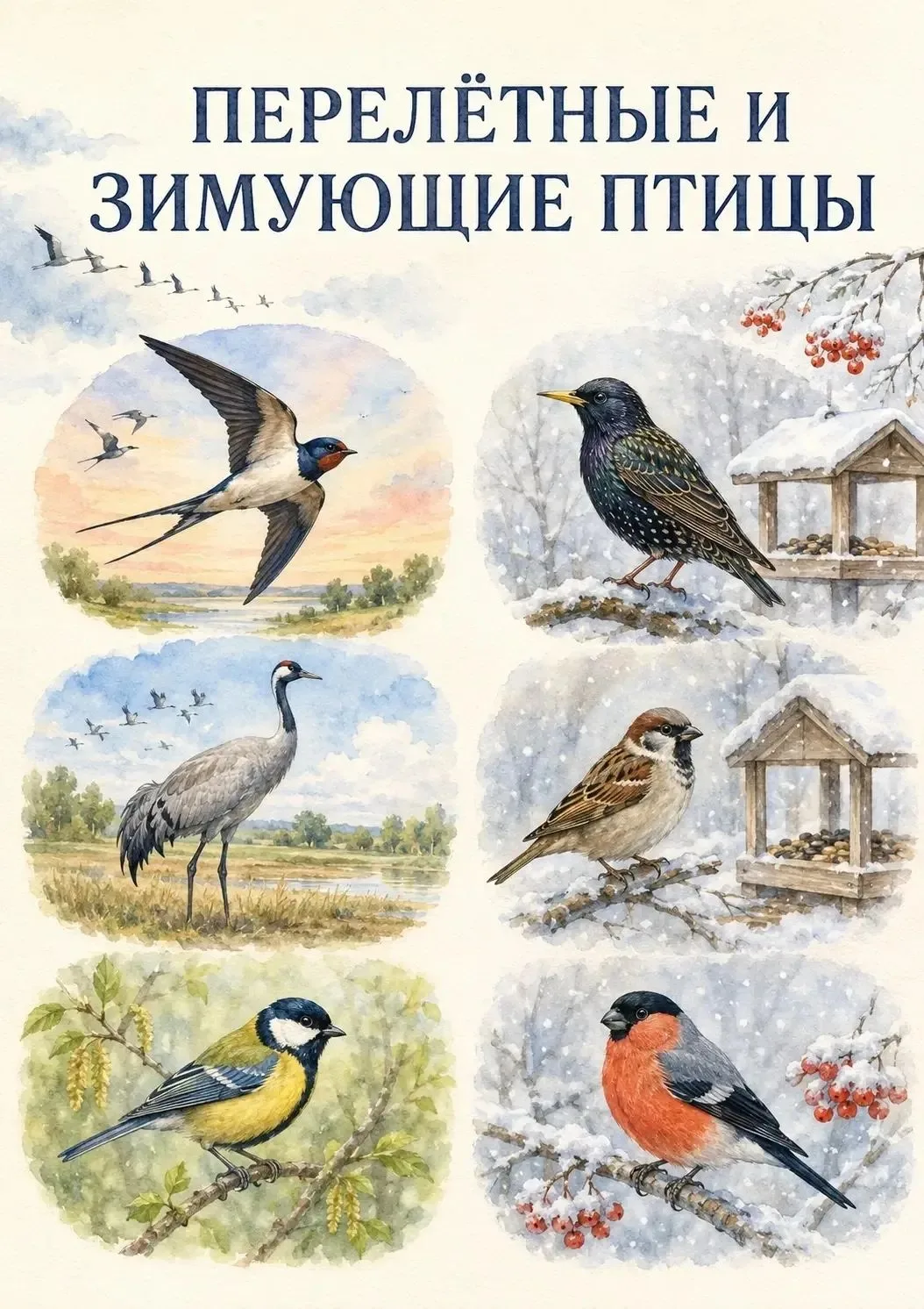 Перелётные и зимующие птицы
