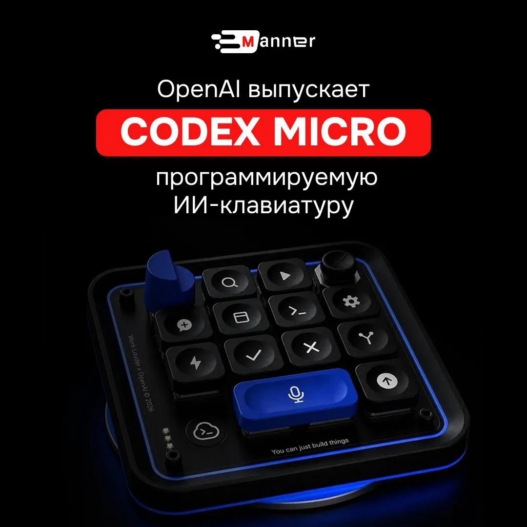 OpenAI выпускает Codex Micro: программируемая ИИ-клавиатура для разработчиков 😧

Когда все ждали ре