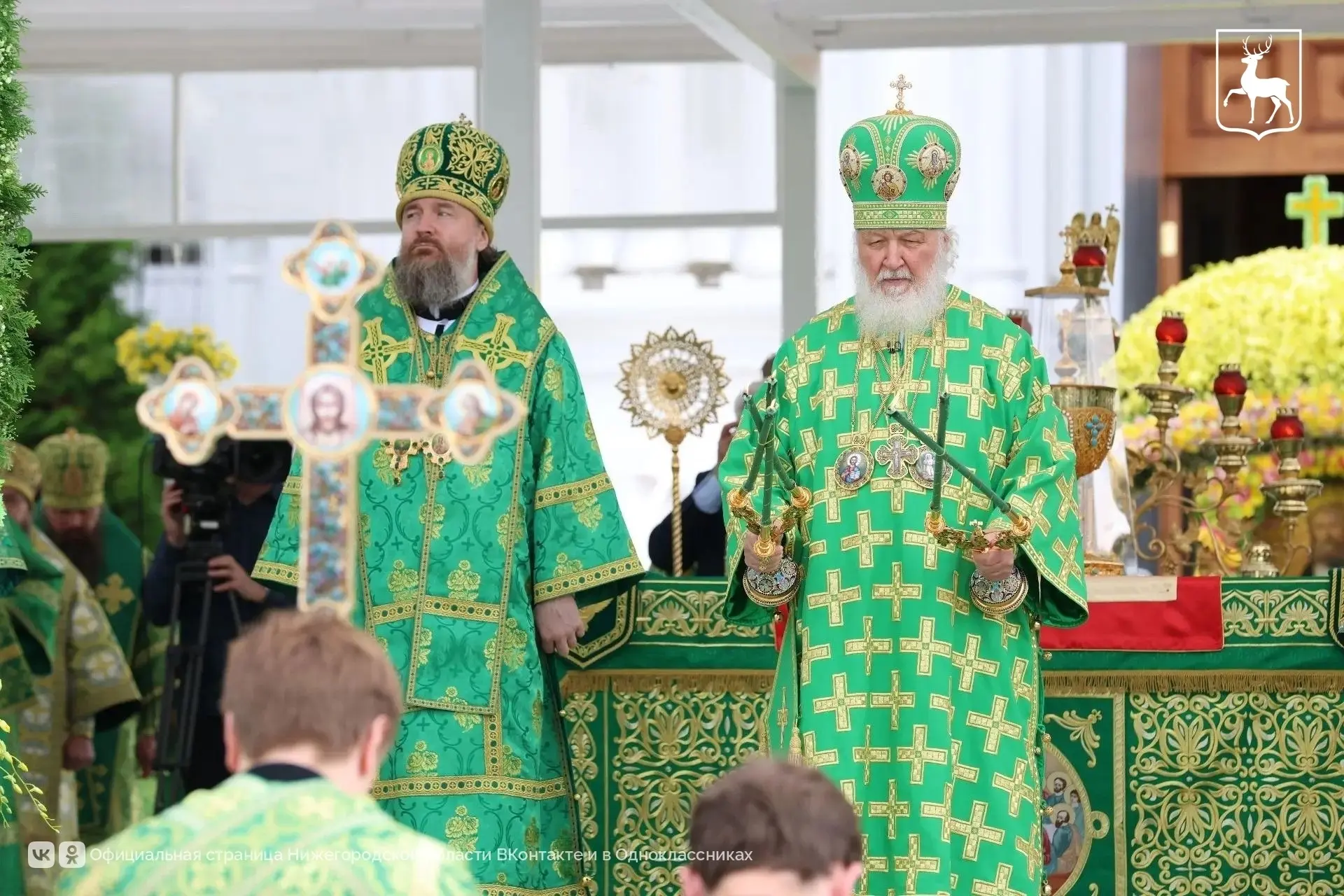 Патриарх Кирилл совершил Литургию в Дивеевском монастыре в день памяти преподобного Сер...