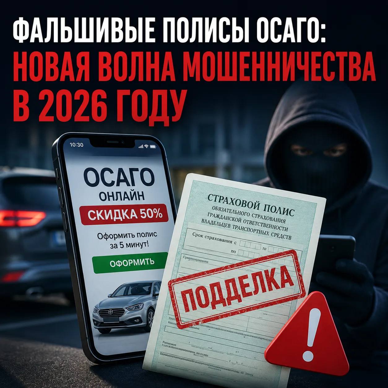 🚗⚠️ Фальшивые полисы ОСАГО: новая волна мошенничества в 2026 году