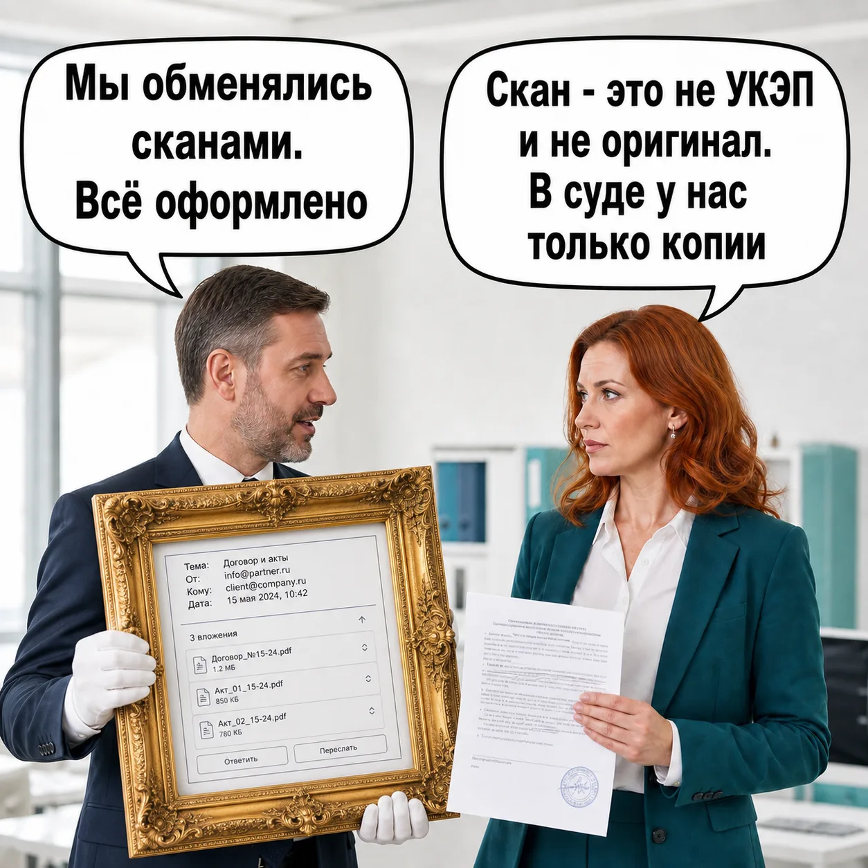 Обмен сканами по электронной почте не означает, что увольнение оформлено правильно.