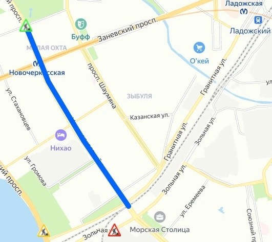 Временные ограничения движения транспорта в Красногвардейском районе