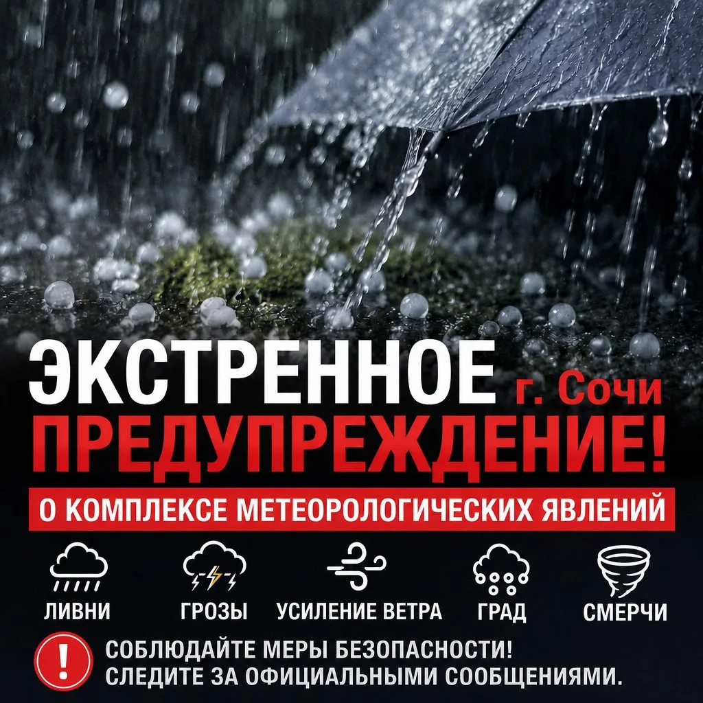 ЭКСТРЕННОЕ ПРЕДУПРЕЖДЕНИЕ ПО г. СОЧИ и ФТ СИРИУС