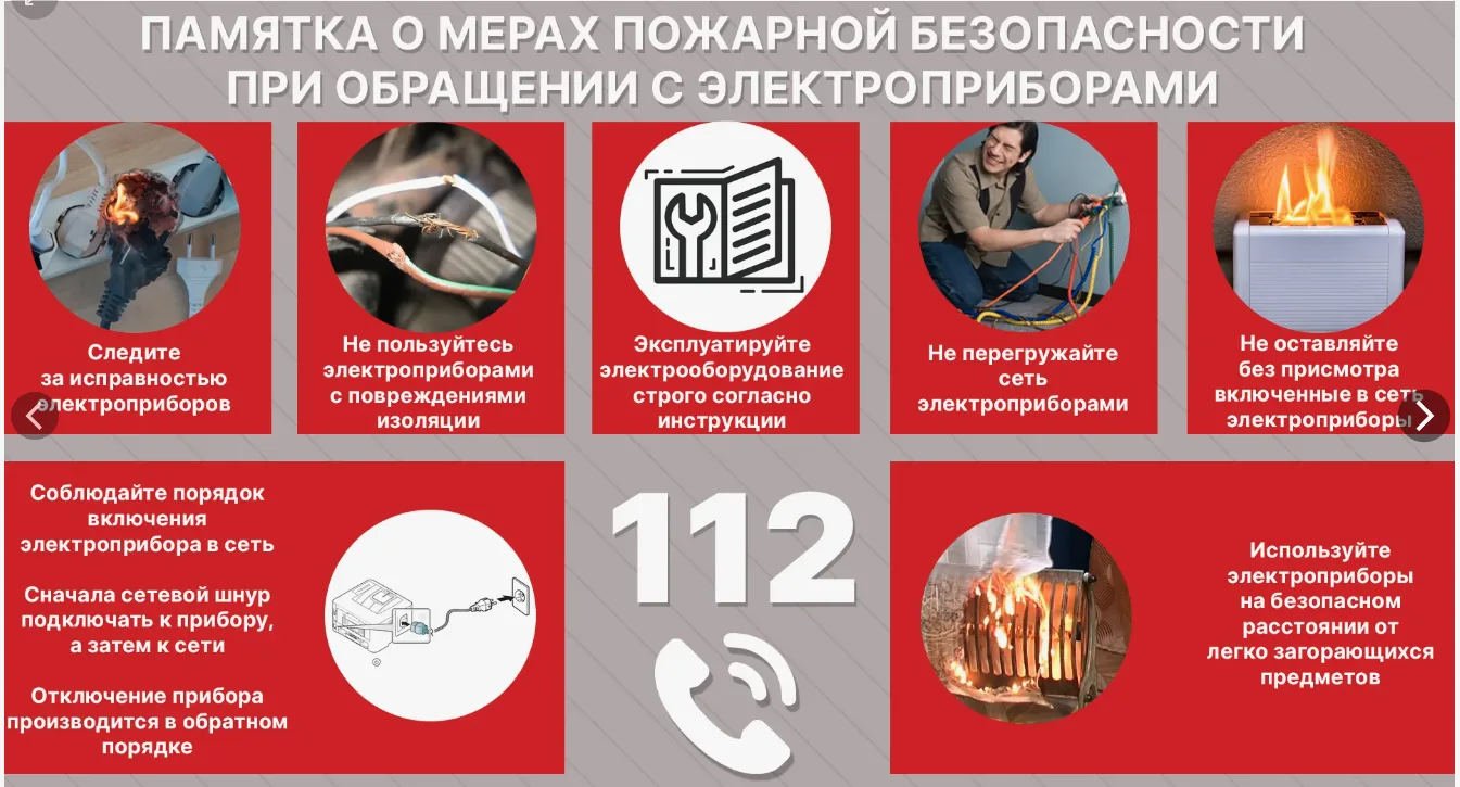Уважаемые жильцы! В целях соблюдения мер безопасности и действиям при обнаружении пожар...