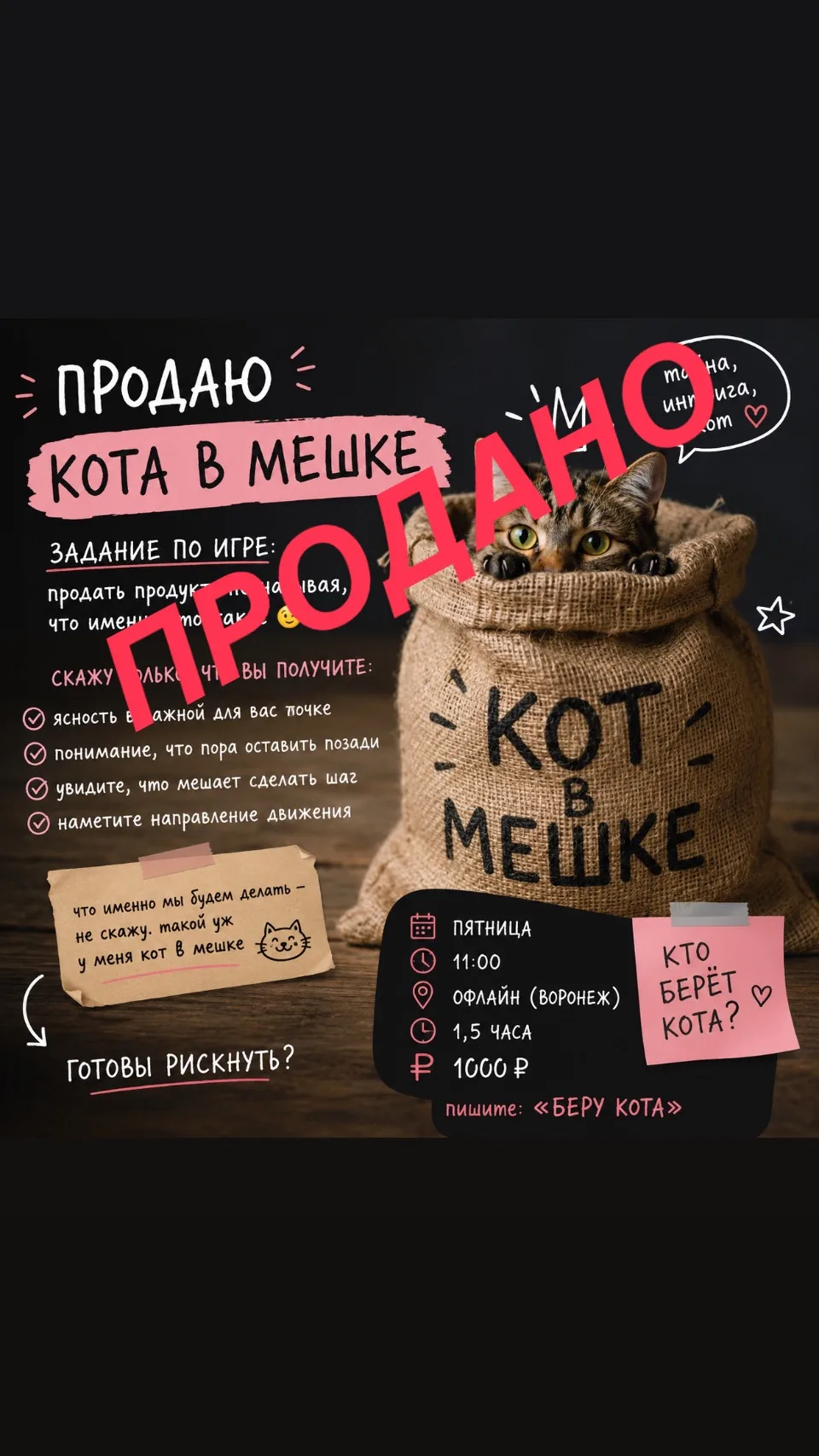Ну что, продаю кота в мешке 😁