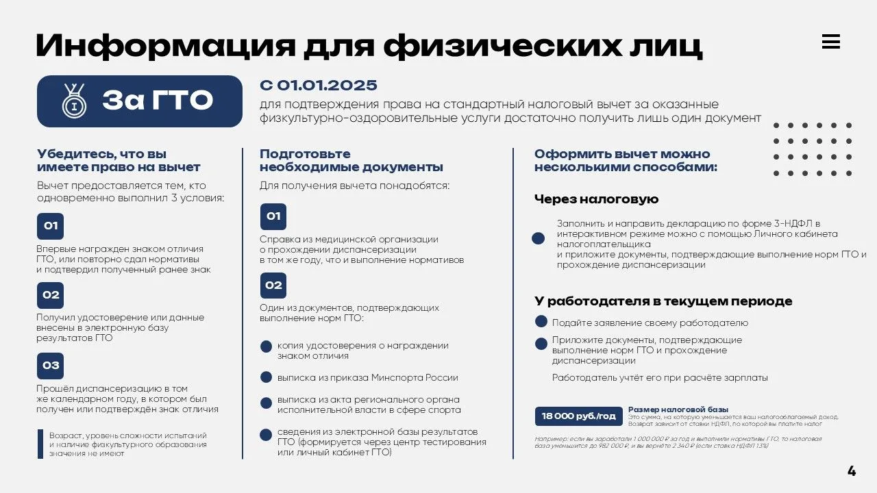 ⚡️ Что такое налоговый вычет за ГТО?