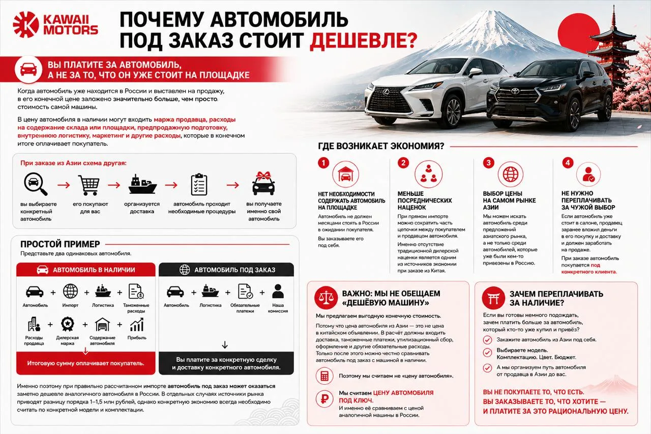 Почему автомобиль под заказ из Азии может быть выгоднее покупки в наличии? 🌏🚗