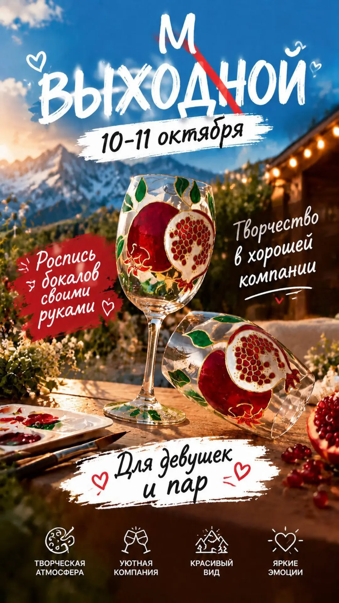 10 – 11 октября мы собираемся в тихом, уютном месте. Лес, шикарные виды, никаких соседе...
