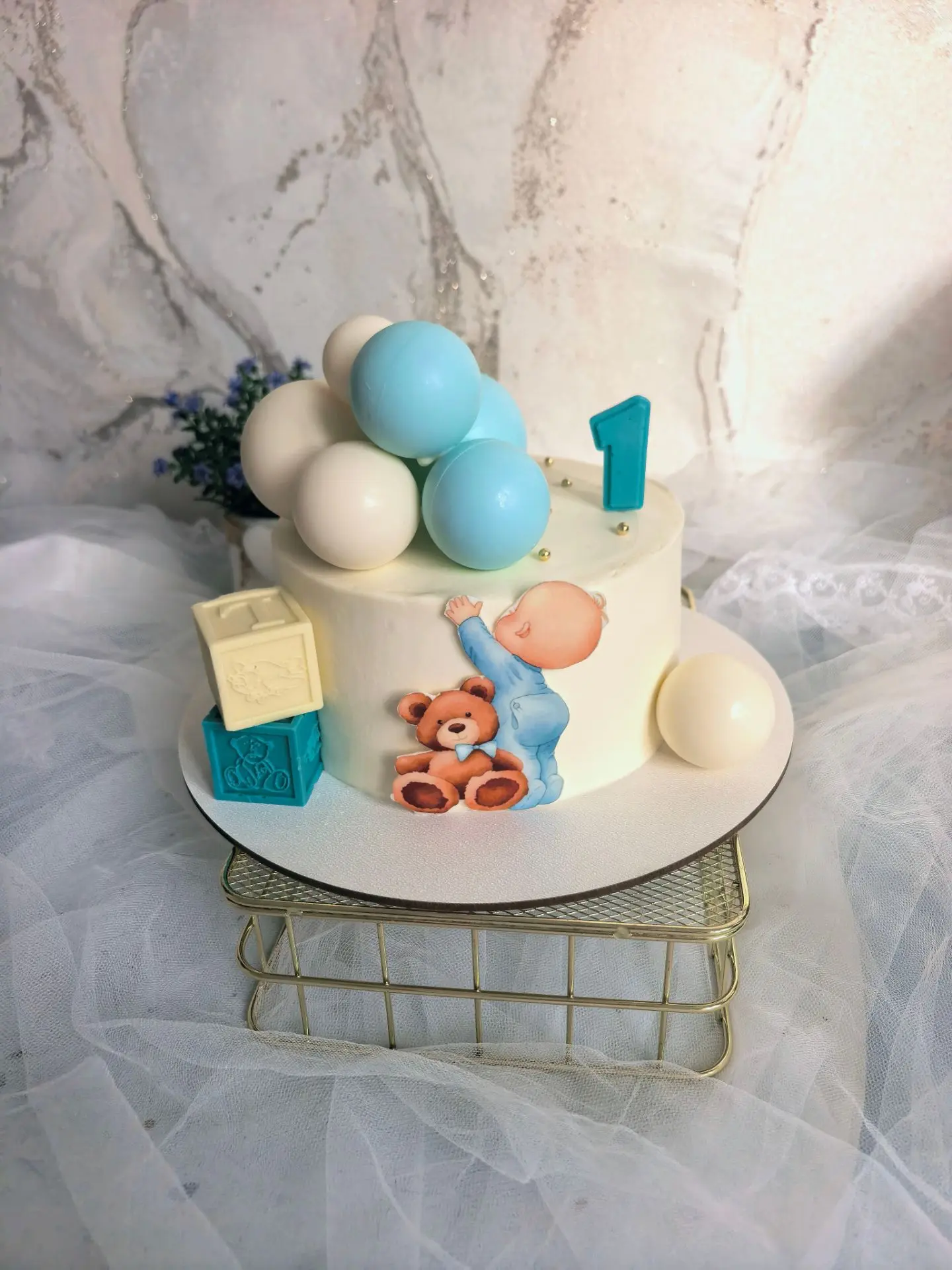 Торт на первый годик жизни малыша 🧸🎈💌