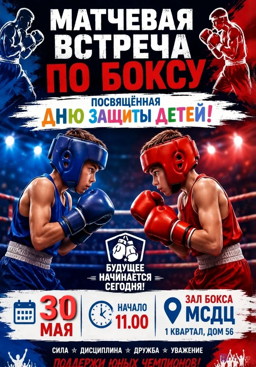 🥊В субботу 30 мая в зале бокса МСДЦ состоится Матчевая встреча по боксу, посвященная Д...