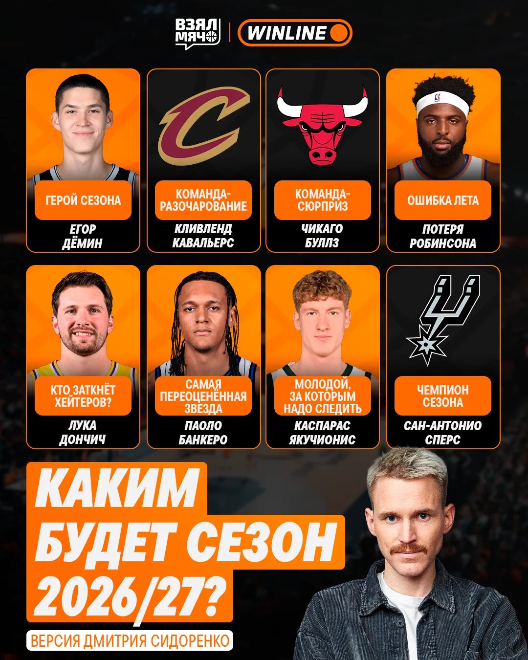 🔮 Егор Дёмин станет героем сезона, «Сан-Антонио» — чемпионом, а Лука Дончич заткнёт хе...