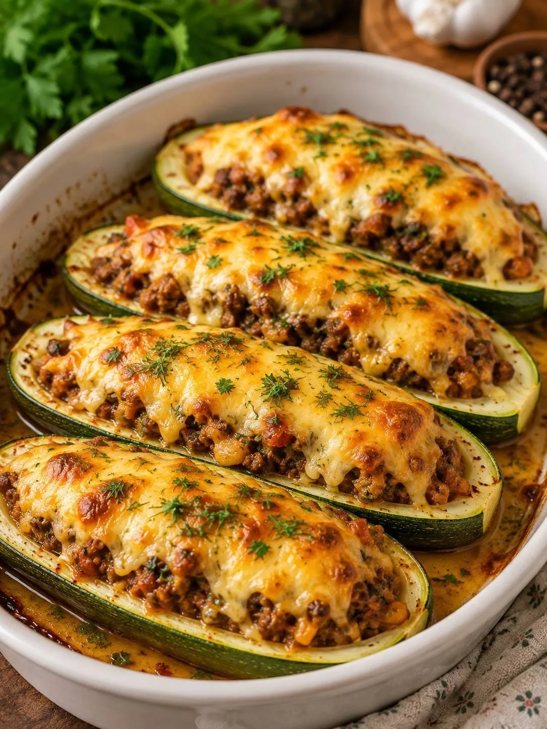 🥒 Кабачковые лодочки с мясом и сыром🥰😍