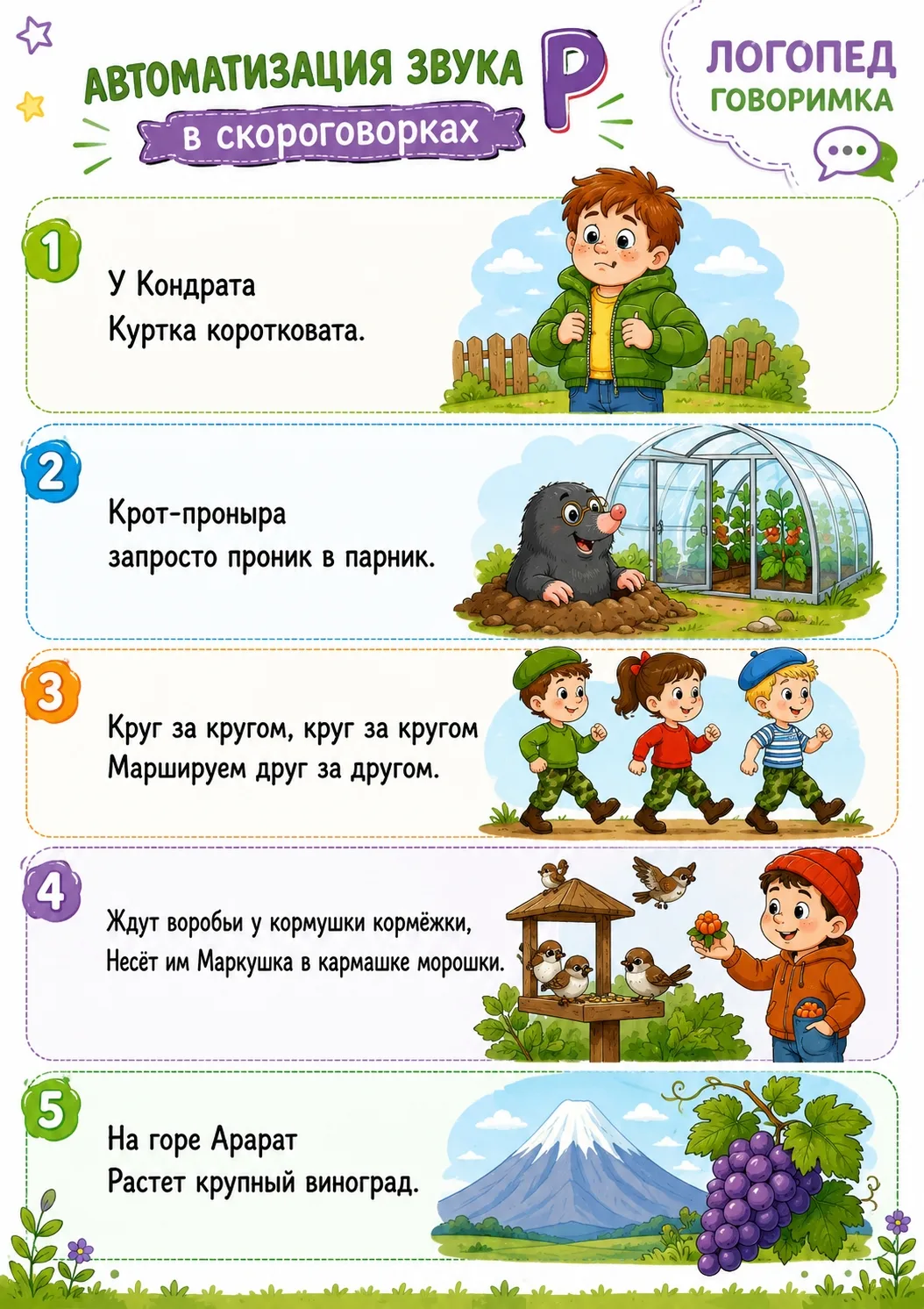 Автоматизация звука Р в скороговорках