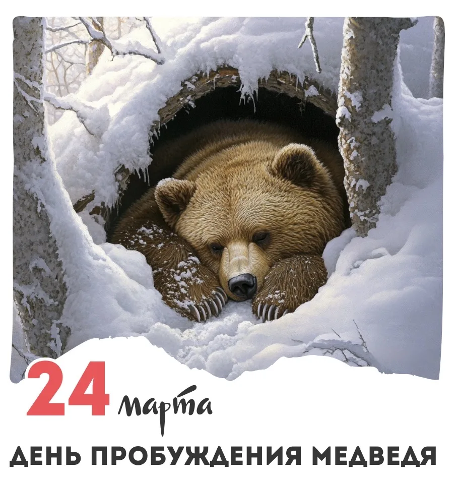 24 марта в России (и некоторых других странах) отмечают День пробуждения медведя.  📜Немного истории📜