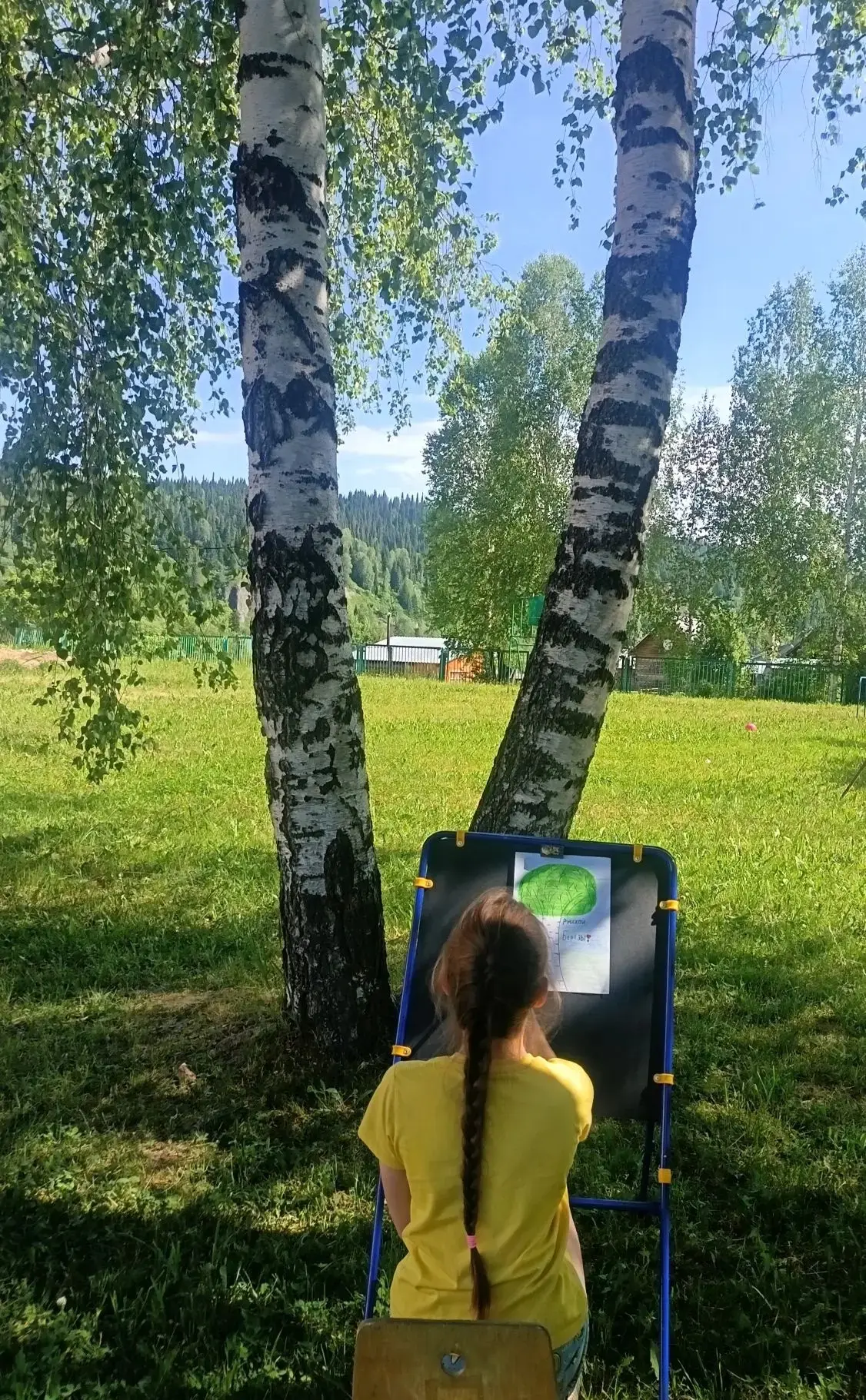 Сегодня наши воспитанники вышли на природу, чтобы рисовать с натуры символ России — белую берёзу. 🍃
