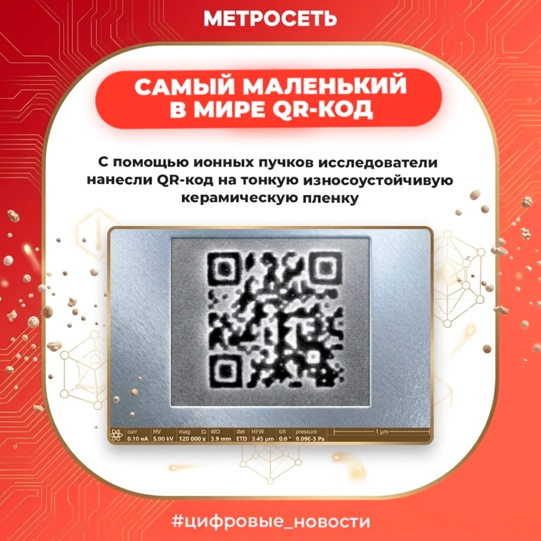 📰 Цифровые новости: найден самый маленький в мире QR-код!   Его площадь — всего 1,98 кв. микрометра 