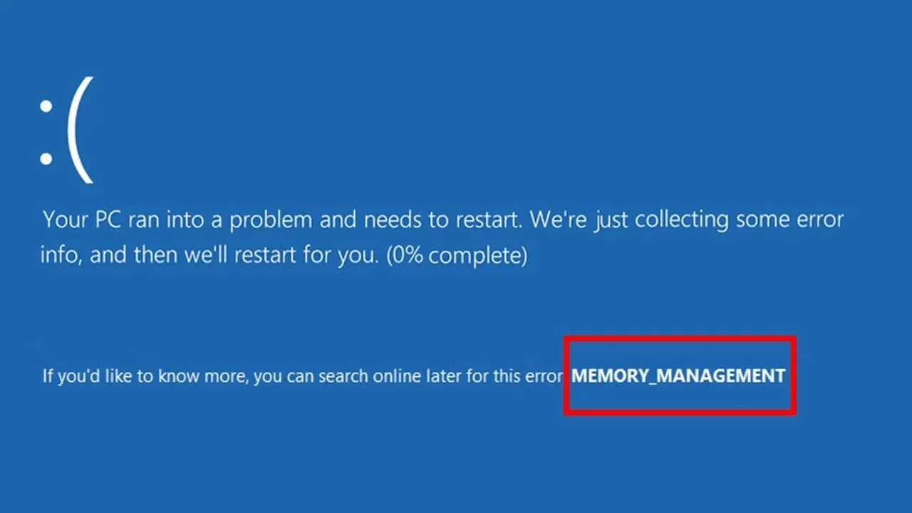 Как исправить синий экран с ошибкой Memory Management в Windows

Ошибка Memory Management может появ