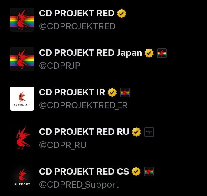 Единственной студией поддержавшей «месяц гордости» стала... польская CD Projekt Red

Контора сами зн