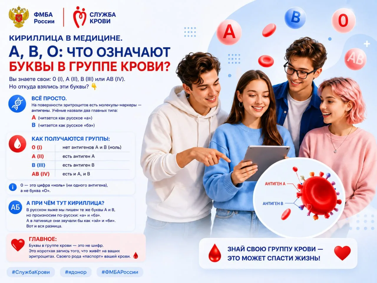 Кириллица в медицине. А, В, 0: что означают буквы в группе крови?
