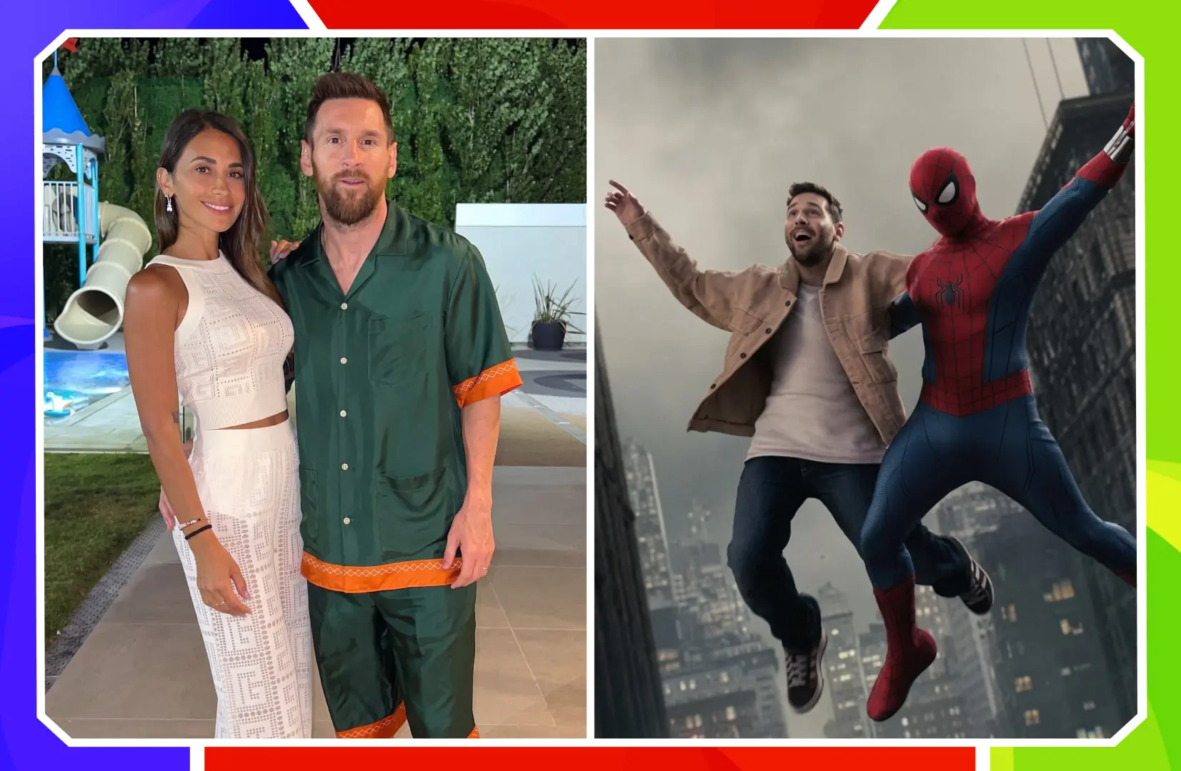 🕷😁 Месси с женой / Месси с Человеком-пауком