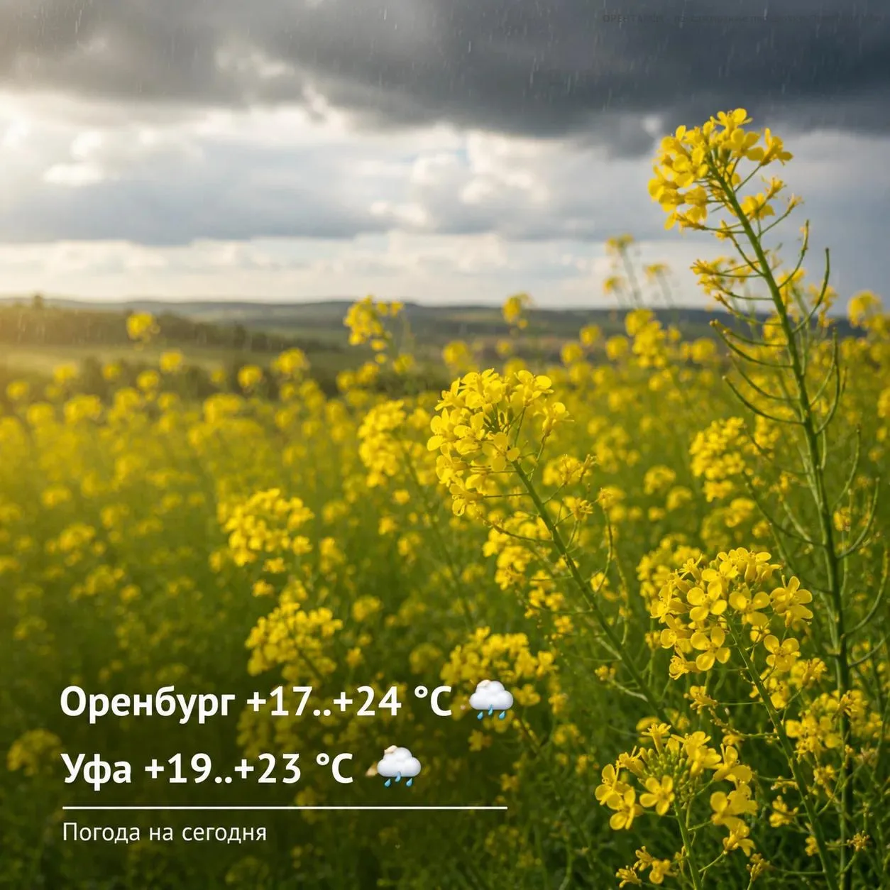 Доброе утро! 🌤️

Четверг, 9 июля, в Оренбурге и Уфе пройдёт почти по одному сценарию. Утро встретит