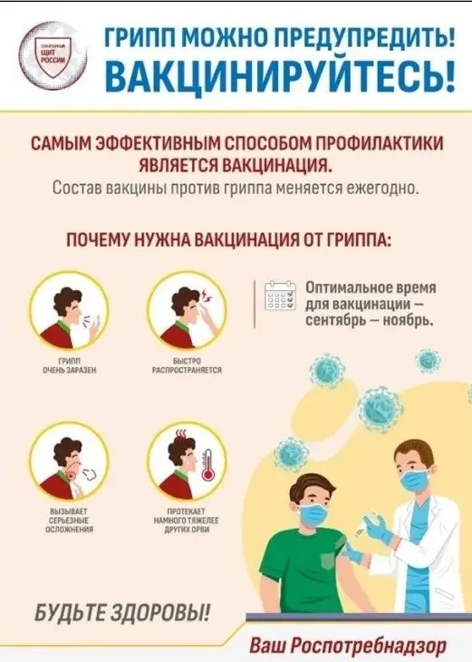 💉 Вакцинация от гриппа — простая мера для защиты здоровья 🛡️