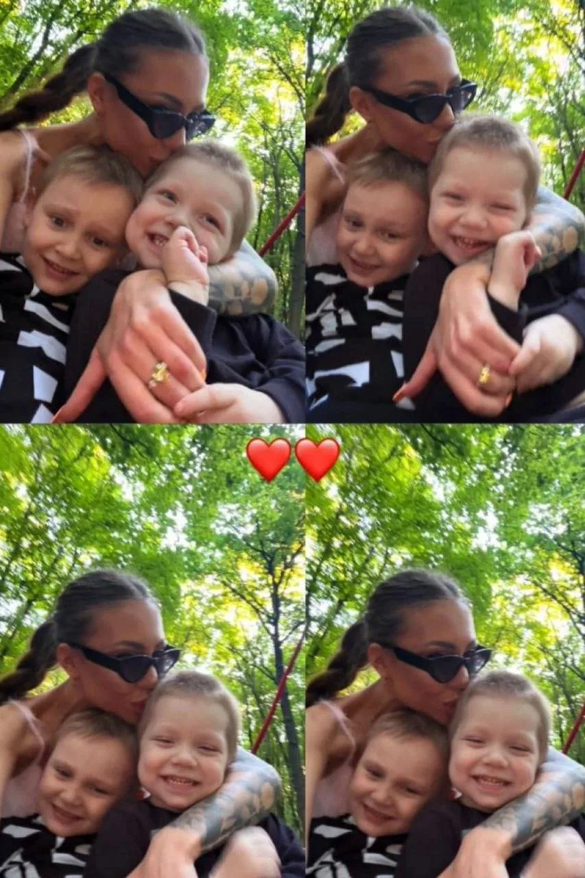 Алена Савкина с сыновьями сходила в парк, а дочку продолжает прятать