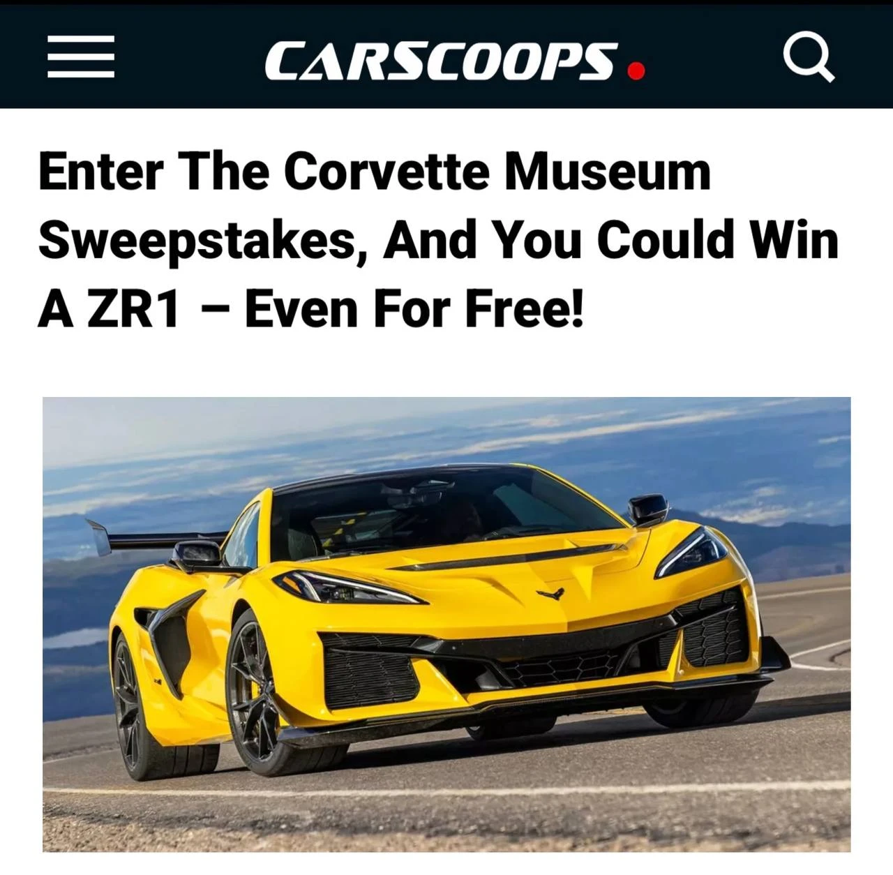 Corvette ZR1 можно выиграть почти бесплатно — Национальный музей Corvette разыгрывает 1...