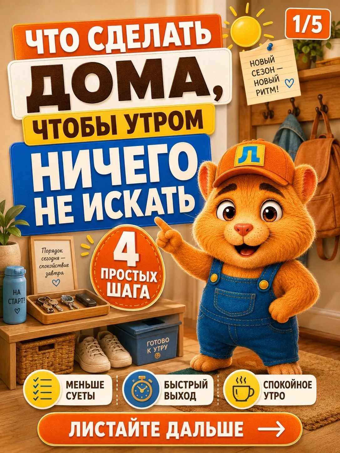 Конец августа — самое время наводить порядок не только дома, но и в утренней суете ☀