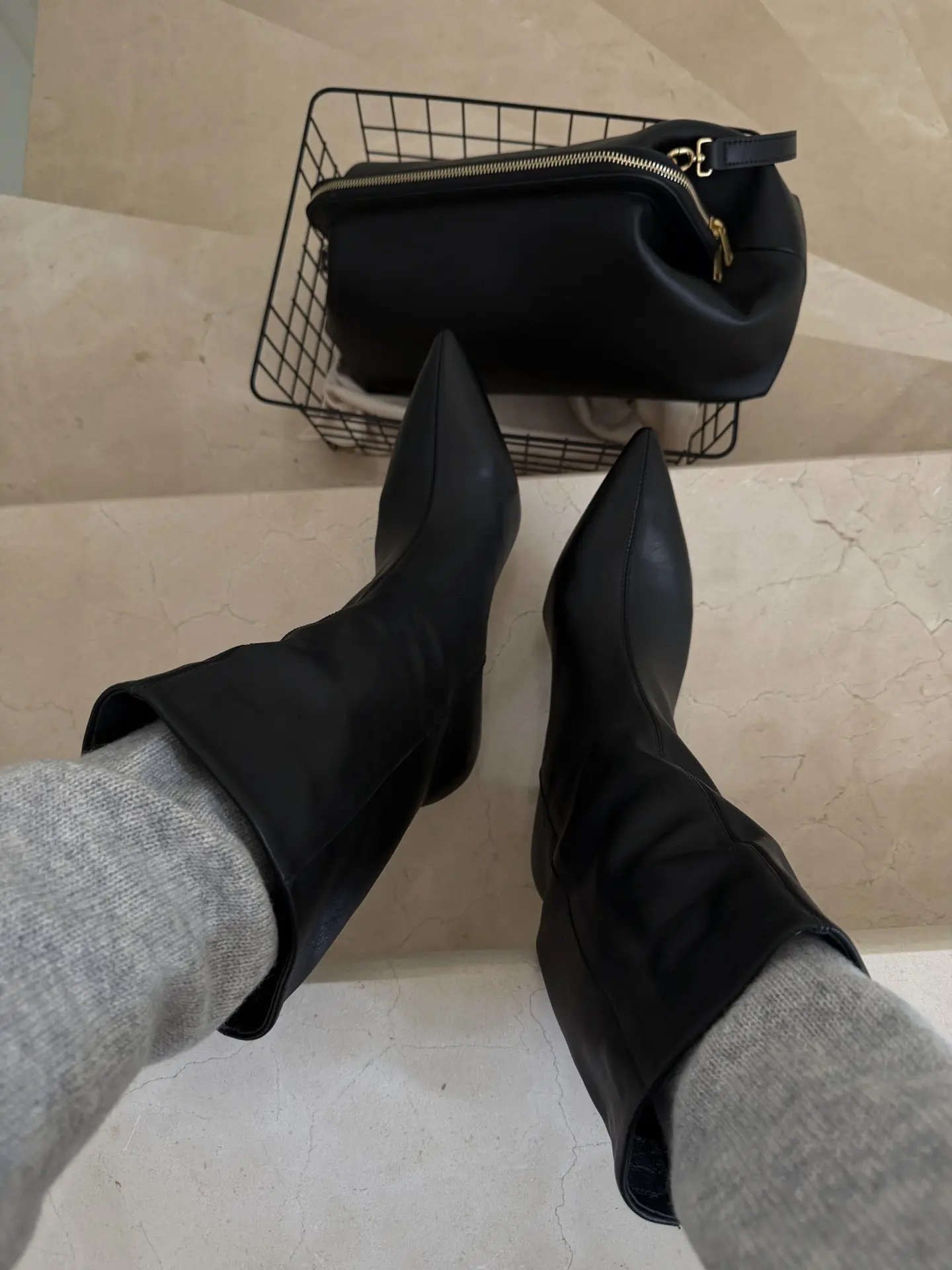 Кожаные сапожки/ботильоны🖤